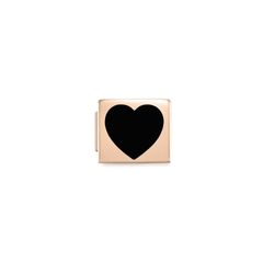 Nomination Glam fekete szív rozé charm