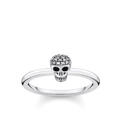Thomas Sabo Ezüst gyűrű cirkóniával kirakott koponyával