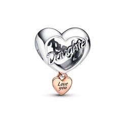 Pandora ékszer Love you doughter bicolor charm