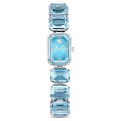 Swarovski Millenia ezüst színű óra kék kristállyal