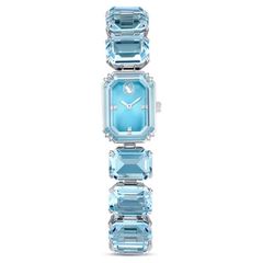 Swarovski Millenia ezüst színű óra kék kristállyal