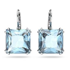 Swarovski Millenia négyzet alakú fülbevaló kék kristállyal