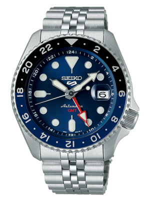 Seiko 5 Sports automata kék számlapos GMT karóra
