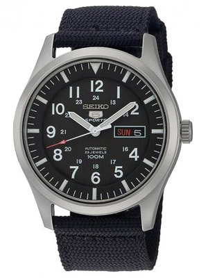 Seiko 5 Sports automata férfi óra fekete textil szíjjal