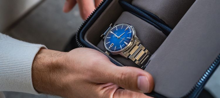 Stackers Sötétkék pebble kettes utazó ékszerdoboz