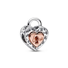 Pandora ékszer Kéttónusú osztható lakat charm