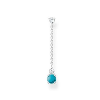 Thomas Sabo Fél pár ezüst függű fülbevaló türkizzel és cirkóniával