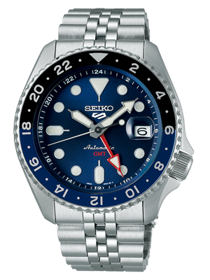 Seiko 5 Sports automata kék számlapos GMT karóra