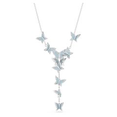 Swarovski Lilia ezüst színű kék pillangós Y nyaklánc