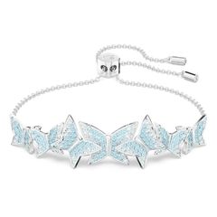 Swarovski Lilia ezüst színű állítható kék pillangós karkötő
