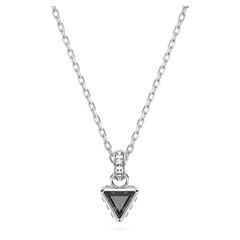 Swarovski Stilla ezüst színű nyaklánc fekete háromszög kristállyal
