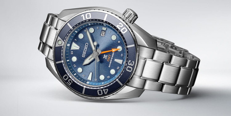 Seiko Prospex Aqua 'SUMO' Solar GMT Diver kék búváróra
