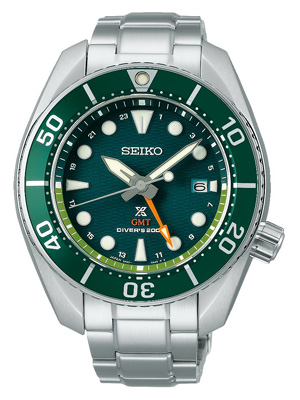 Seiko Prospex Aqua 'SUMO' Solar GMT Diver zöld búváróra