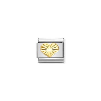 Nomination Arany bordázott szív charm