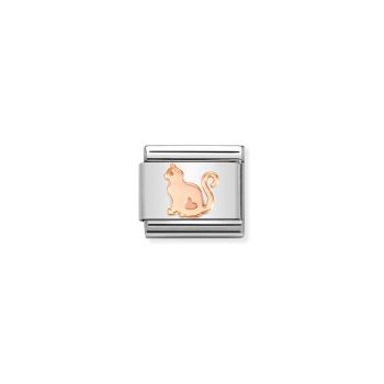 Nomination Cica szívvel rozé charm