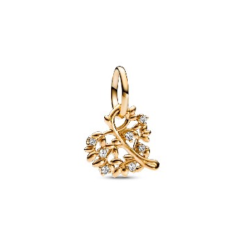 Pandora ékszer Szikrázó szív és családfa 14K arany függő charm