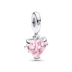 Pandora ékszer Rózsaszín családfa szív függő ezüst charm