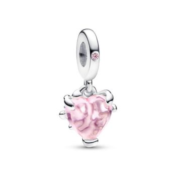 Pandora ékszer Rózsaszín családfa szív függő ezüst charm