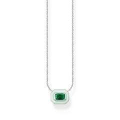 Thomas Sabo Ezüst nyaklánc zöld kővel és tűzzománccal