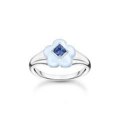 Thomas Sabo Kék virág ezüst gyűrű tűzzománccal