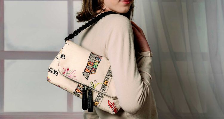 Desigual Route66 venecia mintás bézs táska