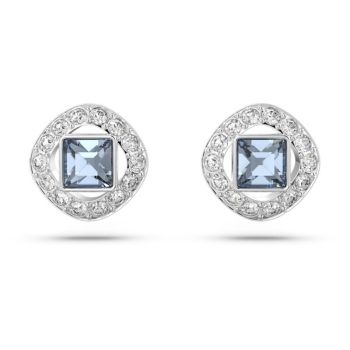 Swarovski Angelic ezüst színű bedugós fülbevaló kék kristállyal