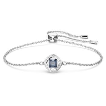 Swarovski Angelic ezüst színű karkötő sötétkék négyzet alakú kristállyal