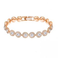 Swarovski Angelic karkötő, fehér, rozéarany árnyalatú bevonattal