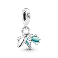 Pandora ékszer Hal tengeri teknős és kagyló függő ezüst charm