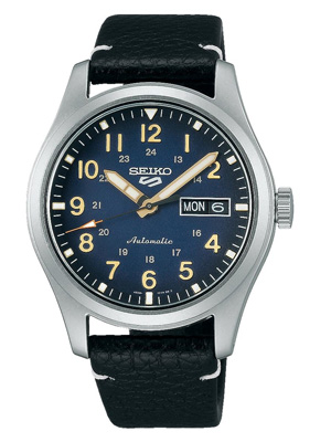 Seiko 5 Sports Specialist Style fekete bőrszíjas férfi óra