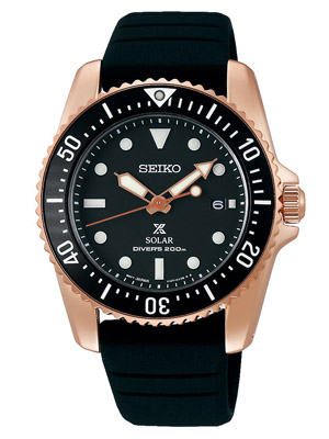 Seiko Prospex solar búvár fekete szilikonszíjas óra