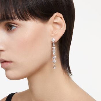 Swarovski Mesmera függő fülbevaló fehér kristállyal