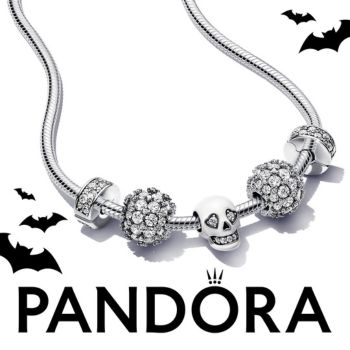 Pandora ékszer Sötétben világító koponya ezüst charm