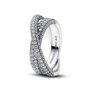 Pandora ékszer Timeless pávé dupla ezüst gyűrű