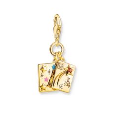 Thomas Sabo 18K arannyal bevont karácsonyi képeslap ezüst charm