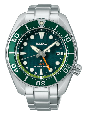 Seiko Prospex Aqua 'SUMO' Solar GMT Diver zöld búváróra