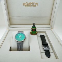 Roamer Valais zöld gyöngyház számlapos női óra szett gyémánttal