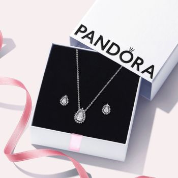 Pandora ékszer Szikrázó körte köves ékszer szett