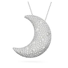 Swarovski Luna ezüst színű nagy hold medál fehér kristályokkal