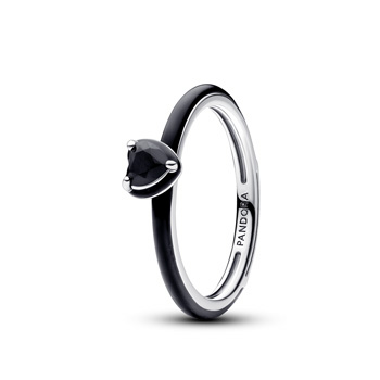 Pandora ékszer ME fekete chakra szív ezüst gyűrű