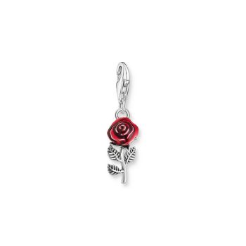 Thomas Sabo Vörös rózsa ezüst charm