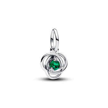 Pandora ékszer Zöld örökkévalóság körök függő ezüst charm