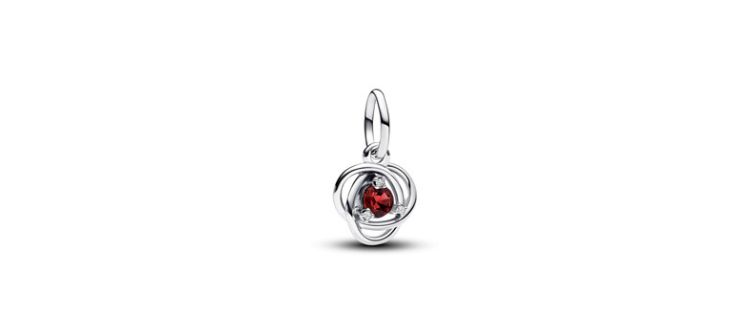 Pandora ékszer Igazi piros örökkévalóság körök függő ezüst charm