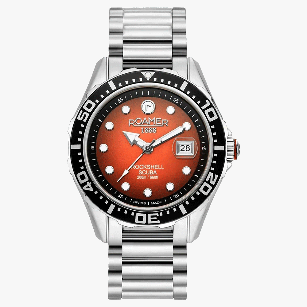 Roamer Rockshell Mark III Scuba férfi búváróra narancs számlappal