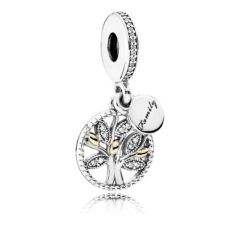 Pandora ékszer Családi örökség ezüst charm 14K arannyal cirkóniával