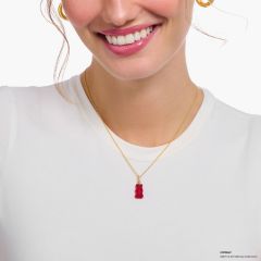 Thomas Sabo  Aranyozott ezüst nyaklánc piros Haribo gumi macival 
