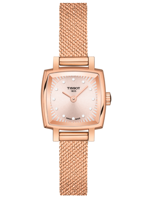 Tissot Lovely négyszögletes rozé női óra gyémántokkal