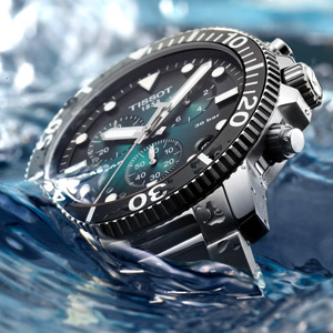 Tissot Seastar 1000 quartz zöld számlapos chronograph búváróra
