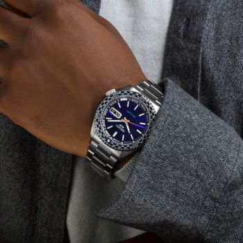 Seiko 5 Sports Petrol Blue 'Checker Flag' Special Edition férfi karóra