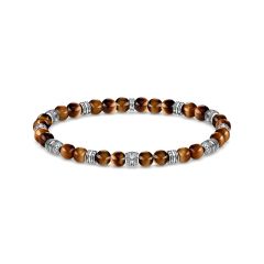 Thomas Sabo Tigrisszem és ezüst gumis karkötő